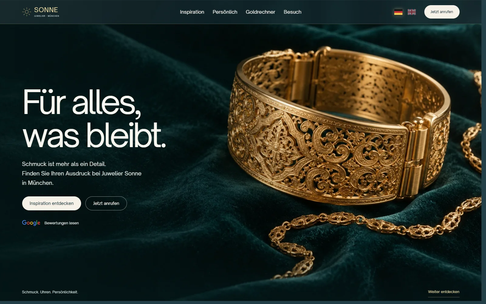 Juwelier Sonne homepage preview